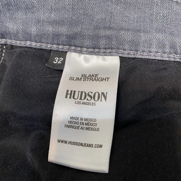HUDSON Slim Straight Jeans Men’s Size 32 Gray Distressed Inseam 27 - Picture 4 of 6